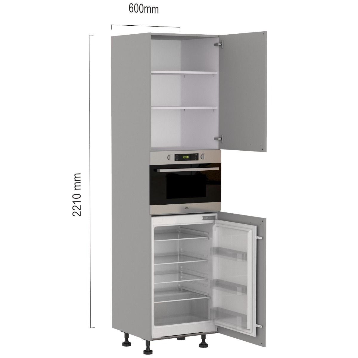 Ombouwkast 60 x 221 cm voor koelkast 88 cm en combi 45 cm main product photo