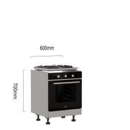 Snel Secretaris tweeling Voordeelset Etna oven en gaskookplaat met kast 60 x 70cm