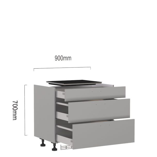 Kookplaatkast 90 cm met laden en Atag inductie 