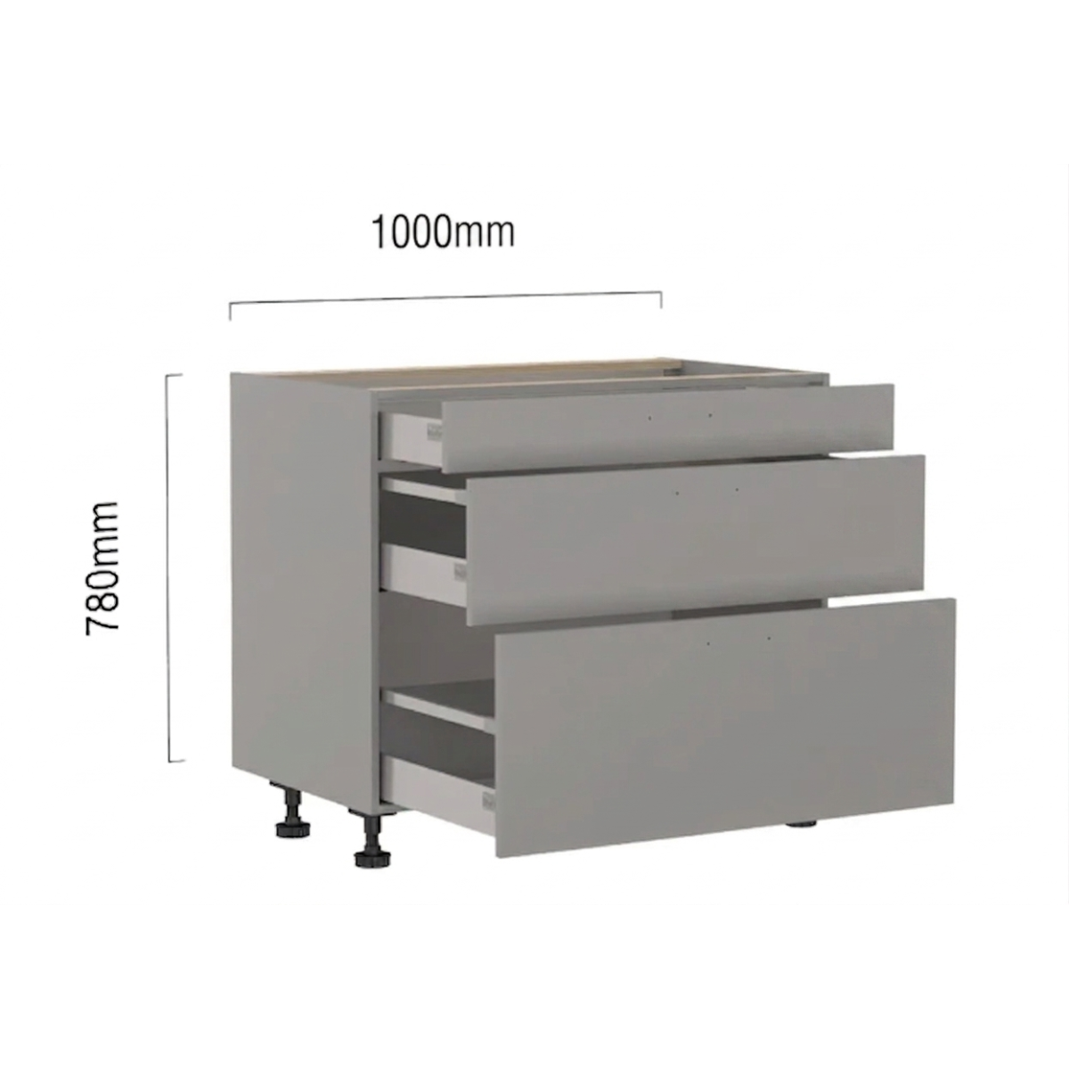 Kookplaatkast 90 x 78 cm met voorraadladen main product photo