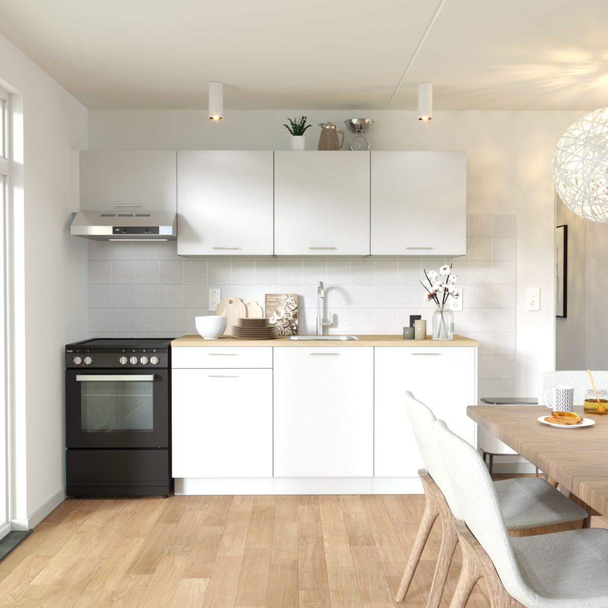 Rechte keuken met apparatuur - 240 cm variabel main product photo