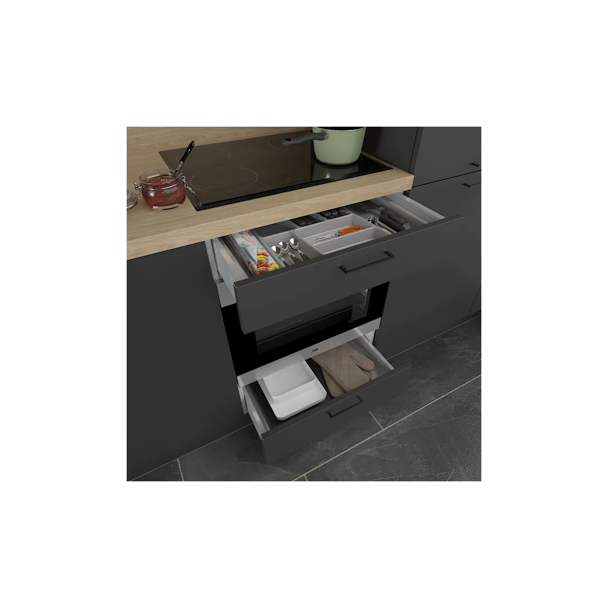 Voordeelset Electrolux inductie kookplaat en combi met kast 60 x 78 cm main product photo