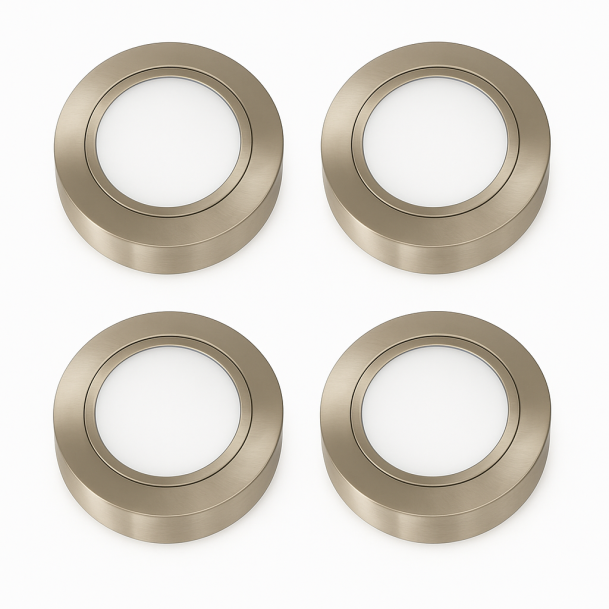 Opbouw set van 4 ronde LED opbouwspots RVS 