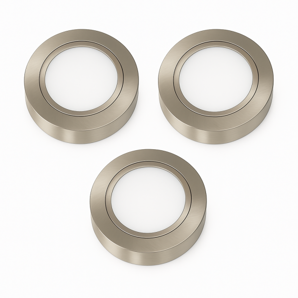 Opbouw set van 3 ronde LED opbouwspots RVS 