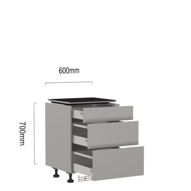 Kookplaatkast 60 cm met laden en Atag inductie