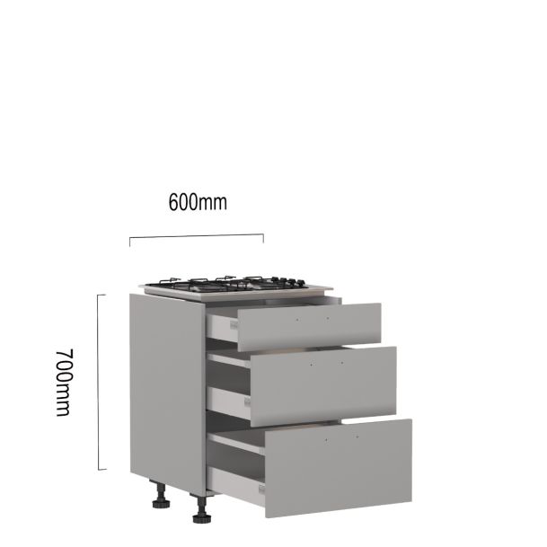 Etna gaskookplaat met voorraadladenkast 60 x 70cm Etna gaskookplaat met voorraadladenkast 60 x 70cm