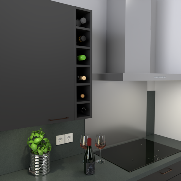 Open bovenkast 15 x 78 cm met 6 vakken