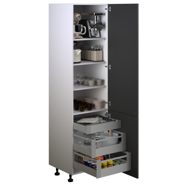 Voorraadkast 221cm met 3 interne laden