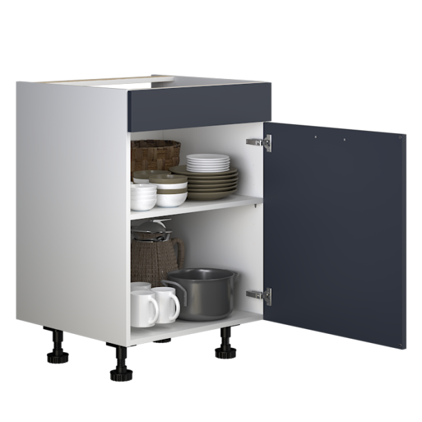 Kookplaatkast met deur en vast voorstuk 60 x 78 cm
