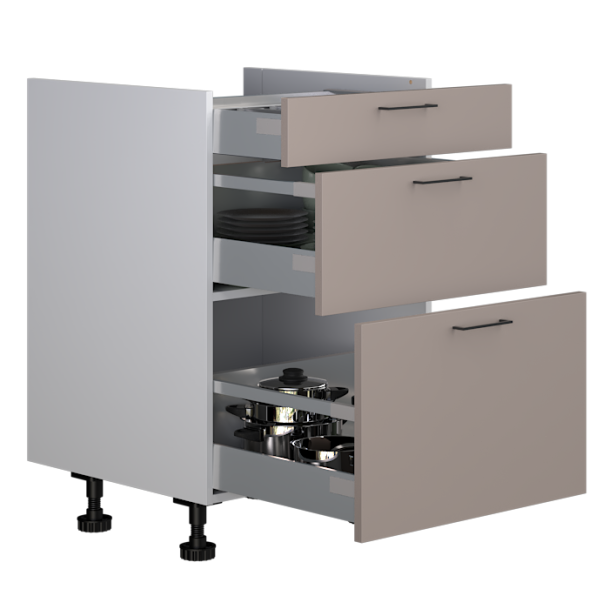 Kookplaatkast met voorraadladen 60 x 78cm