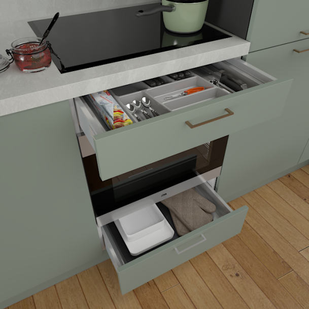 Ombouwkast voor combi met lade boven en onder 60cm 