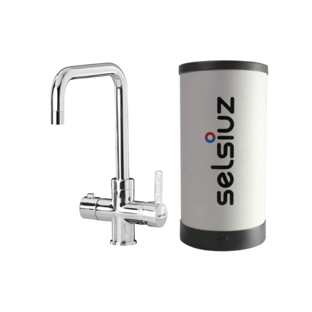 Selsiuz kokendwaterkraan haaks chroom met boiler