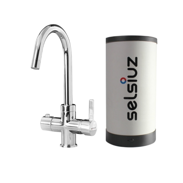 Selsiuz kokendwaterkraan rond chroom met boiler