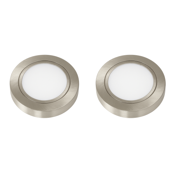Opbouw set van 2 ronde LED opbouwspots RVS 