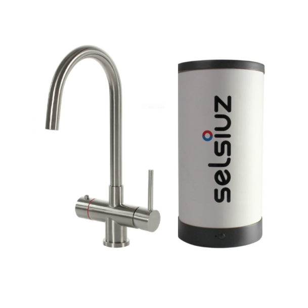 Selsiuz kokendwaterkraan rond RVS met boiler - €650,-
