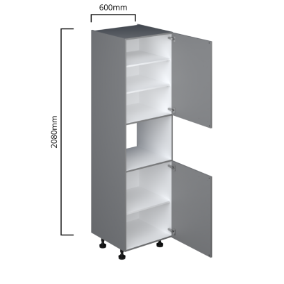 Hoge kast 208 cm met nis 45 