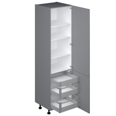 Voorraadkast 221cm met 3 interne laden