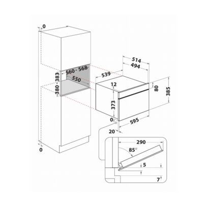 Whirlpool W7MD460 - 38 cm hoog met crispfry en stoomschaal