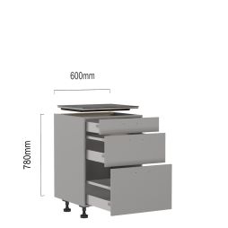 Etna inductie kookplaat 2-fase met ladekast 60 cm