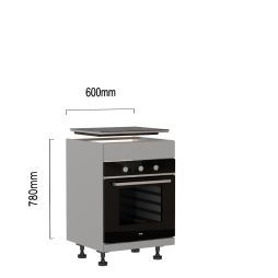 Onderkast voor kookplaat en oven 60 cm